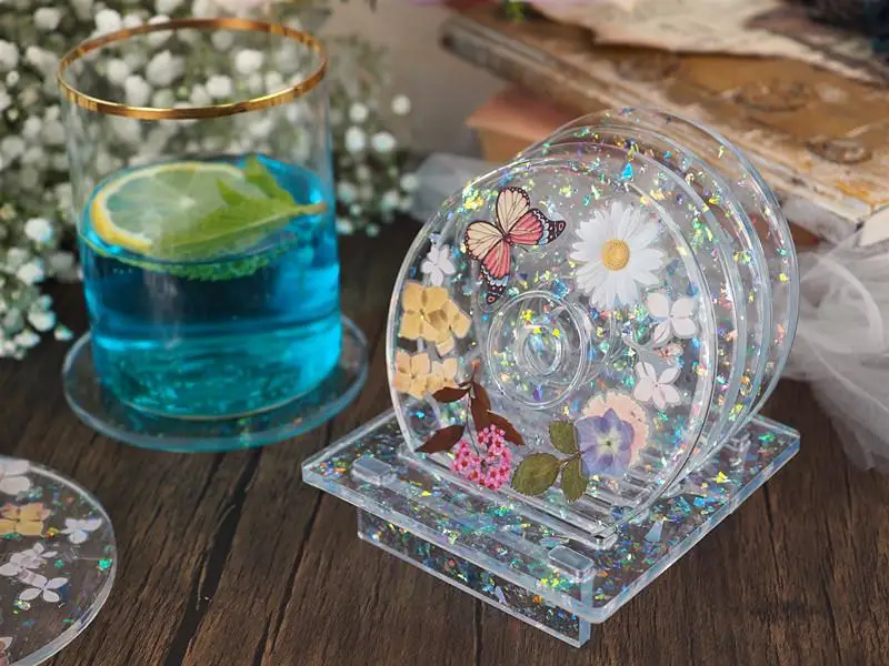 

DIY Handmade Crystal Epoxy CD Coaster Resin Mold Luminous Coaster Cover Box CD Tea Coaster Disc Silicone Mold Crafts Home Decor
