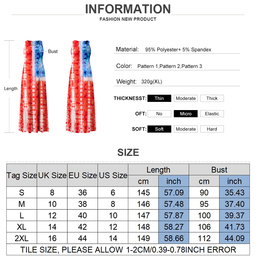 

Women Summer Plus Size Dress Independence Day Striped Sleeveless Maxi Dress 2021 Fashion Casual Sundress Beach Long Dresses D30