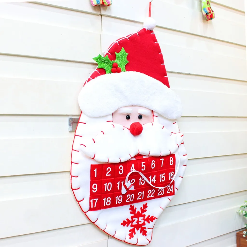 Рождественский Адвент-календарь карманы Войлок дети стены Висячие отсчет декоры