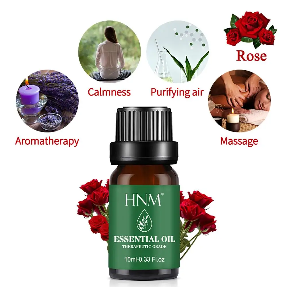 HNM 10ML Pure Essential Oil Massage Humidifier Tea Tree Orange Rose Peppermint Eucalyptus Lemongrass Lavender Ginger Aroma | Красота и