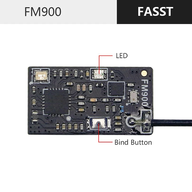 Радиоприемник FM900 2 4G FASST RSSI SBUS для Futaba T8FG T14SG T16SZ T18SZ T18MZ 3 дюймовый FPV