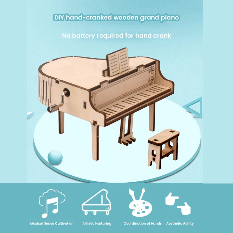 

Игрушки ручной работы, 3D деревянная головоломка, классическое пианино, музыкальная шкатулка в сборе, популярный подарок для детей, взрослых...
