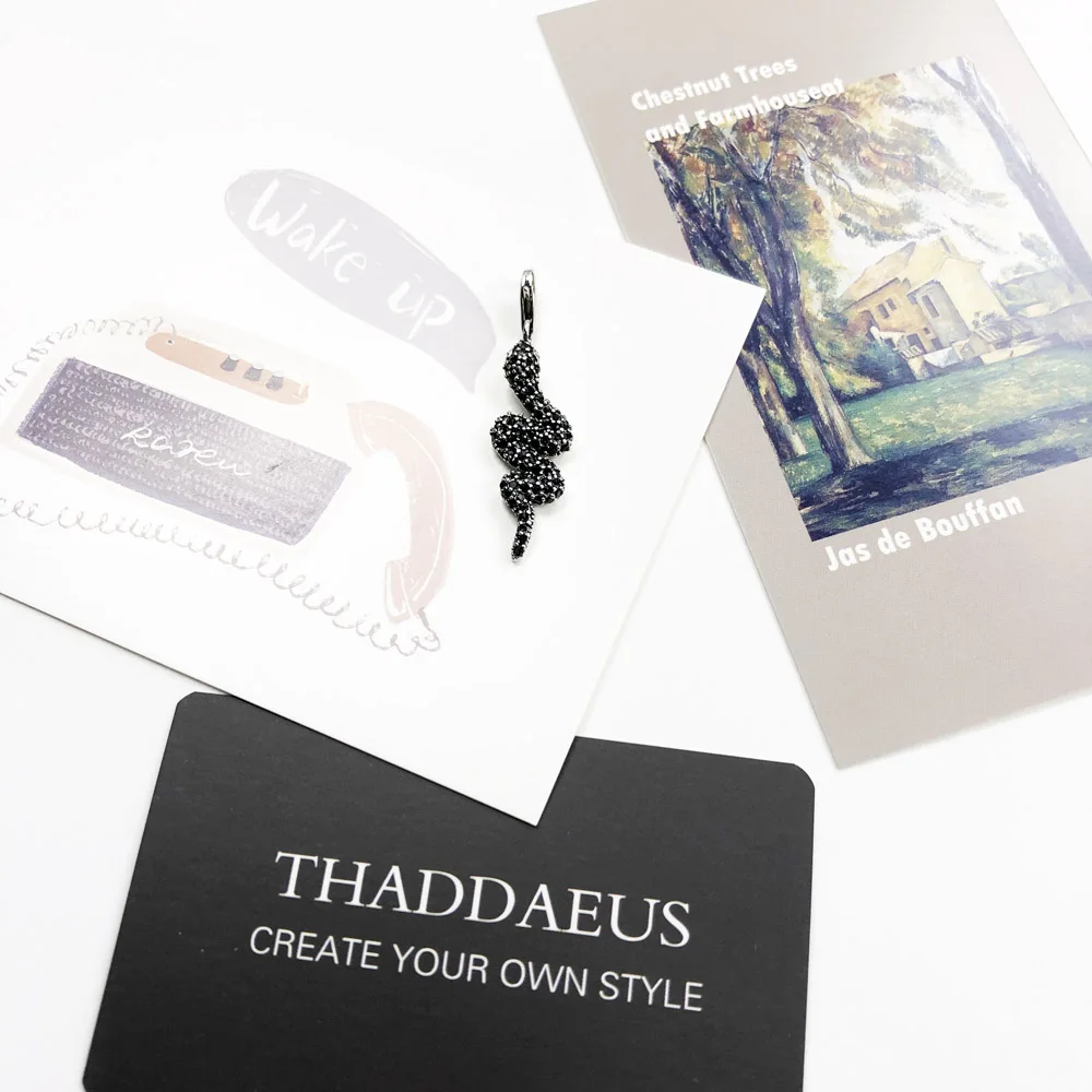 Кулон в виде черной змеи новинка зимы 2019 модное украшение из серебра 925 пробы