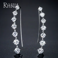rakol luxury round cz zirconia crystal gold color zircon stud earrings for women exquisite daily wear accessories jewelry re2185