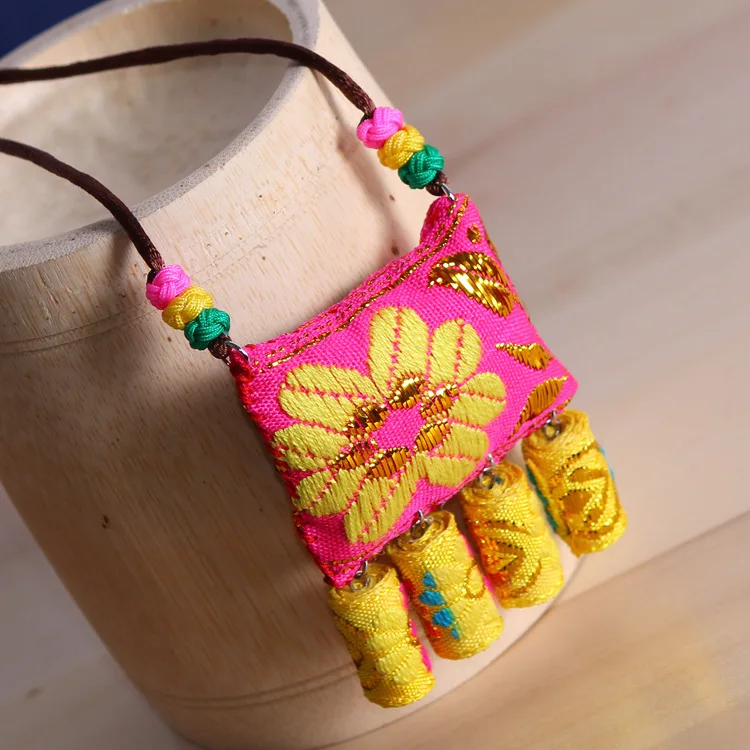 fashion copper bells ethnic necklace vintgae jewelry sweater handmade embroidery colorful | Украшения и аксессуары