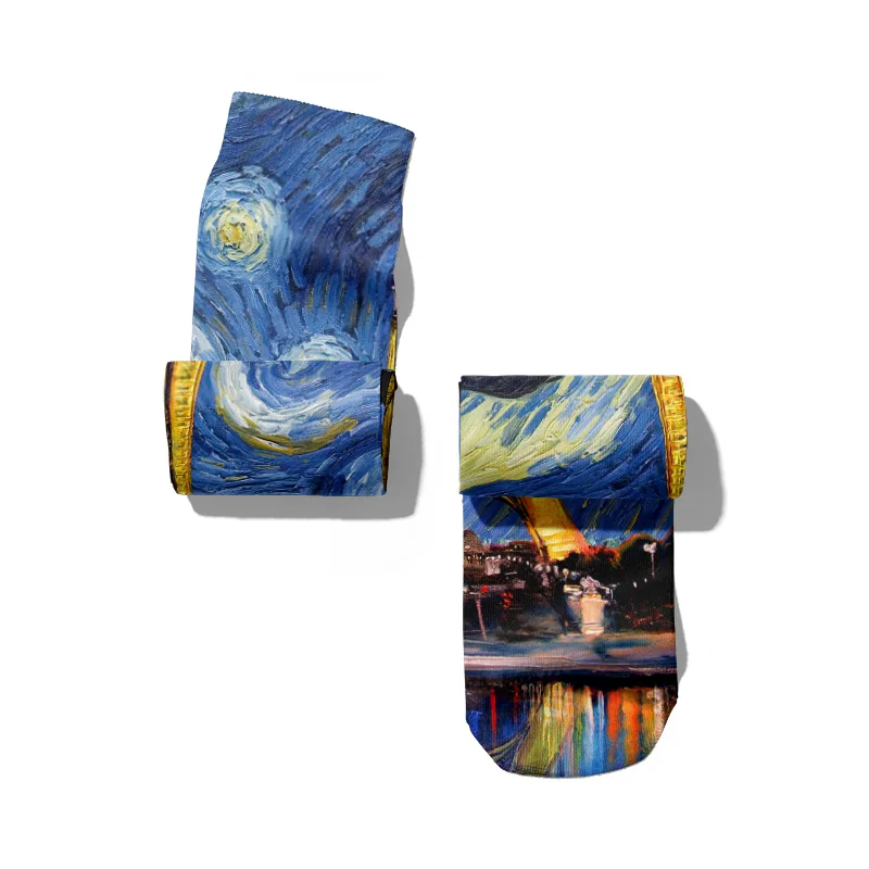 Хлопковые носки для женщин и мужчин Starry Night повседневные Смешные рандомные