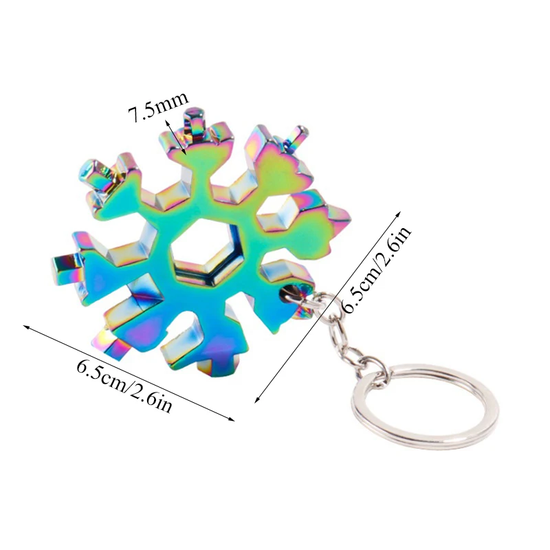 

18 in 1 Multi Tool Snowflake Shape Keychain Portable Screwdriver Stainless Steel Bottle Opener Gadget