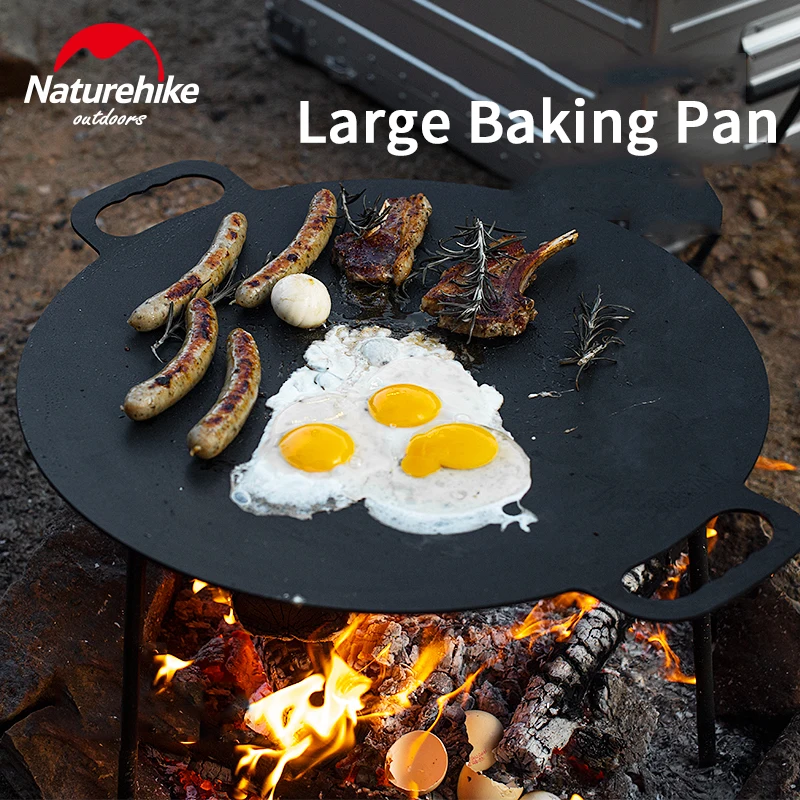 

Naturehike Outdoor 5.3KG Large Baking Pan Camping Barbecue Picnic Cast Iron Cookware Frying Baking Uniform Heating Barbecue Tool