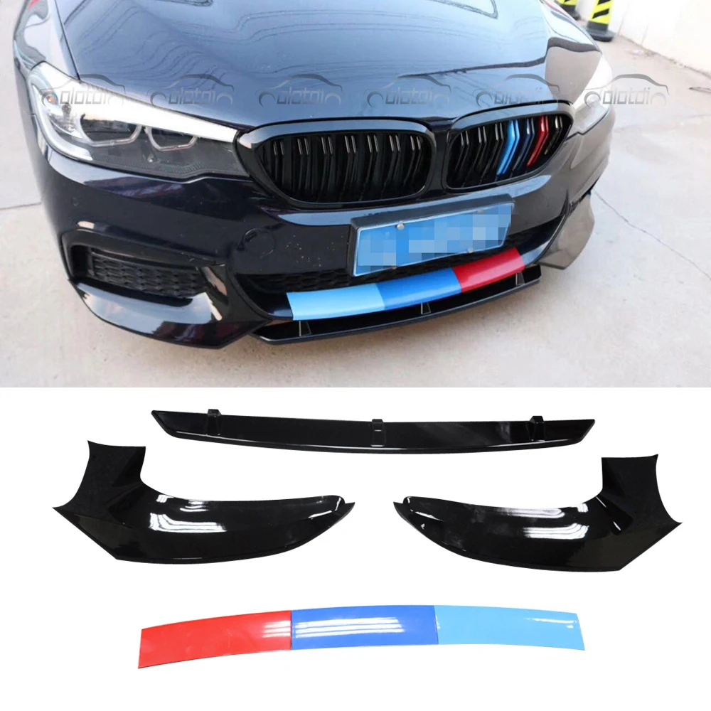 Черный + M Color ABS Материал шт бампер спойлер передний для BMW G30 G31 Tech Turned M5 OLOTDI Тюнинг