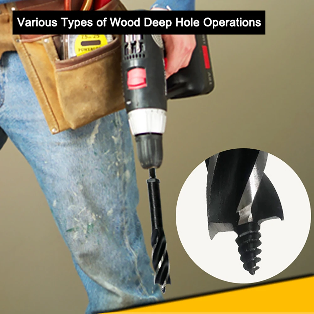 

16-25mm High-Carbon Steel Twist Drill Bit Hexagonal Shank Tapper Four-slot Four-blade Woodworking Tool Drill Bit Hole Opener Saw