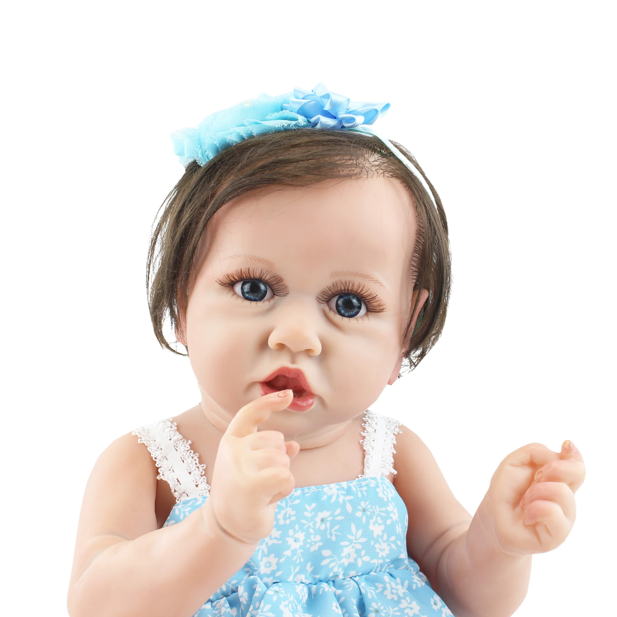 55 см всего тела мягкого силикона для девочек Reborn Baby Doll Реалистичного Виниловый