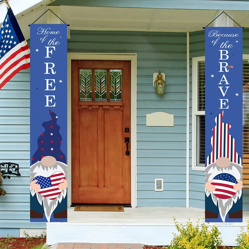 

1 Pair American Independence Day Couplets Festival Door Home Door Background