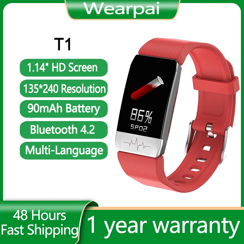 

Wearpai T1 Смарт-часы тела Температура ЭКГ Фитнес часы монитор сердечного ритма музыка Управление спортивный ремешок Smartwatch для iOS и Android