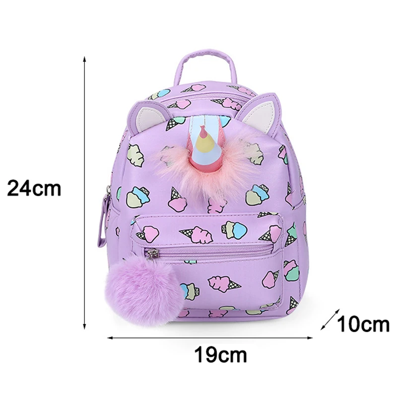 Mini Small Backpack Leather Children School Bags Cute Cartoon Unicorn Girls Backpack Kindergarten Preschool Backpack for Kids