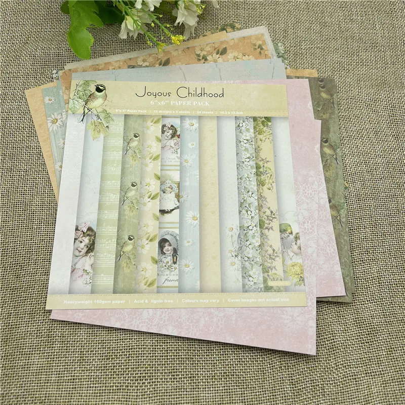 

24 sheet 6"X6" joyous childhoodSweet Love tale patterned paper Scrapbooking paper pack handmade craft paper craft Background pad