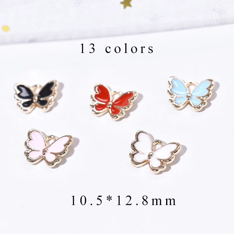 

20pcs/lot 10.5*12.8mm Butterfly Diy Design Oil Enamel Charm for Jewelry Making Earring Bracelet or Necklace
