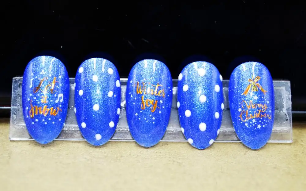 

3D Stickers for Nails White Gold Merry Christmas Nail Sticker Foil Decals New Year Nail Art Decorations Manicure Accessories