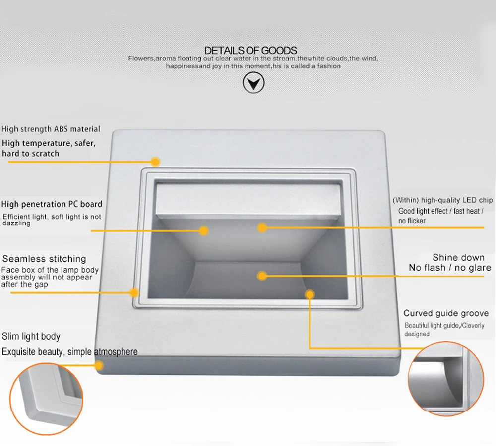 Лестничный светильник светодиодный Встроенный Настенный лестничная лестница
