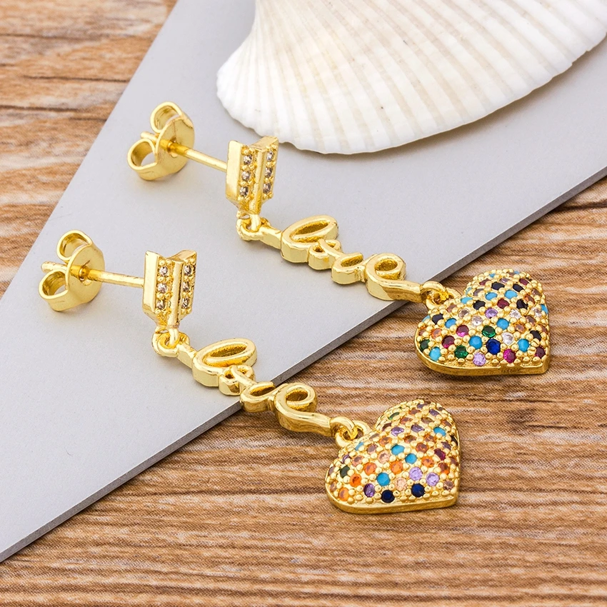 Лидер продаж корейские модные длинные серьги Стразы с сердечками для женщин и