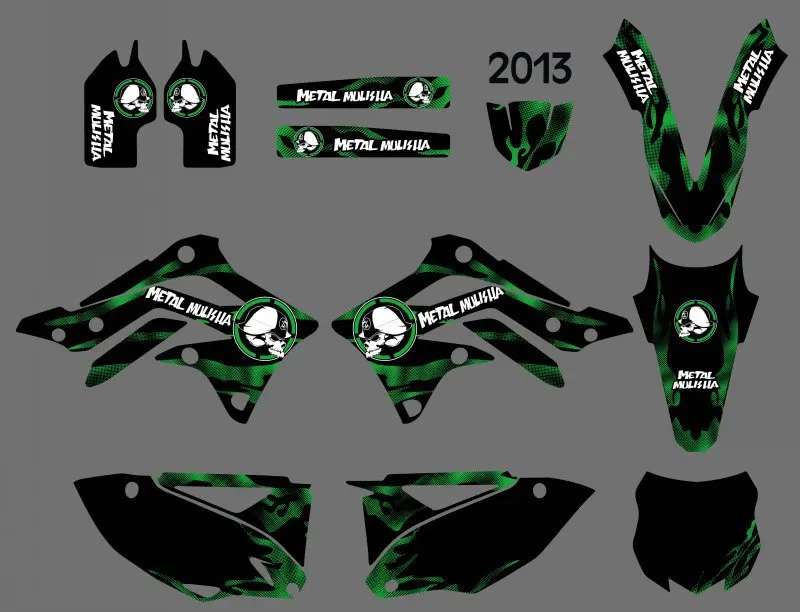 

0397 Motorcycle New Team Graphics Background Decal Sticker Kit For Kawasaki KX450F KXF450 KX 450F KXF 450 2013 Game Gift