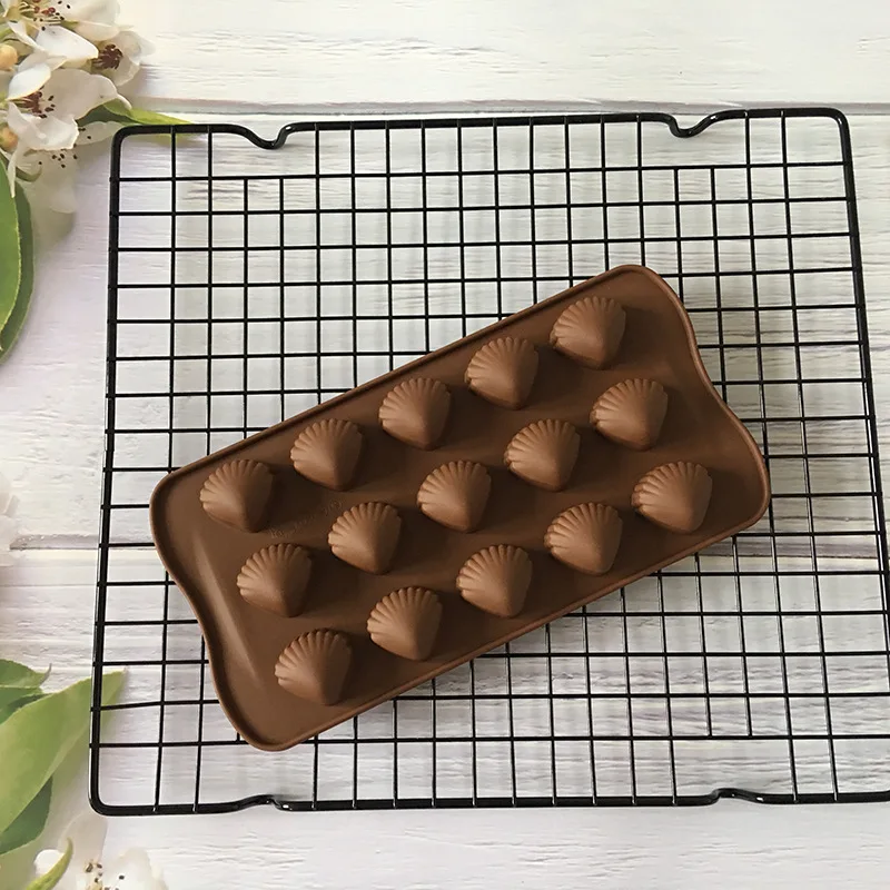 

15 Форма персика даже решетка раковина плесень льда силиконовая форма для льда шоколадные конфеты торт форма для выпечки