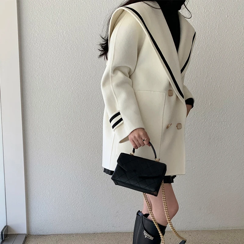 Женский блейзер с матросским воротником Sister Fara двубортный утепленный жакет