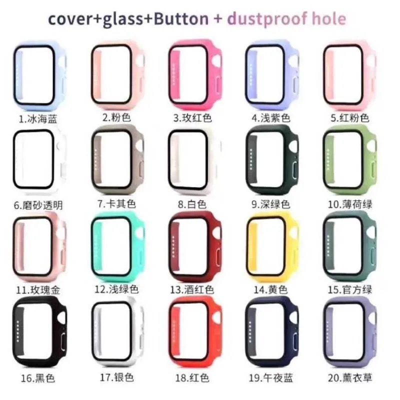 Стеклянный чехол для Apple Watch S7 защитное стекло с полным покрытием iwatch 38/40/42/44 мм 25