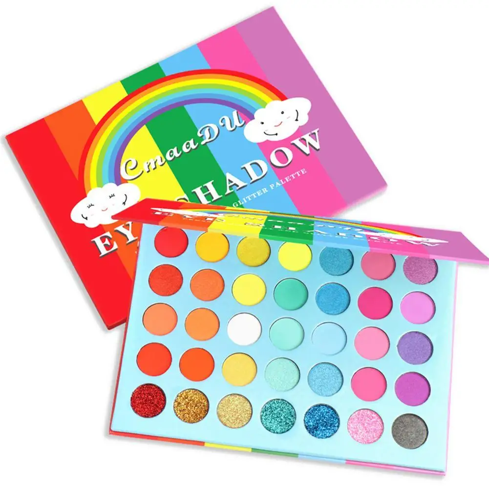 

35 Color Eye-shadows Matte Neon Eyeshadow Pallete Colorful Brighten Makeup Eye Shadow Pallete Waterproof Pallete Female Rainbow