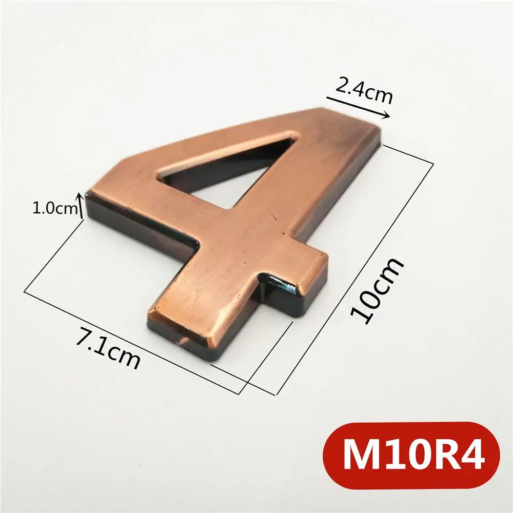 4 10 см 0123456789 современная красная медь, бронза цвет табличка дверной номер дом отель дверь адрес стикер с цифрами табличка ABS пластик - Цвет: 4