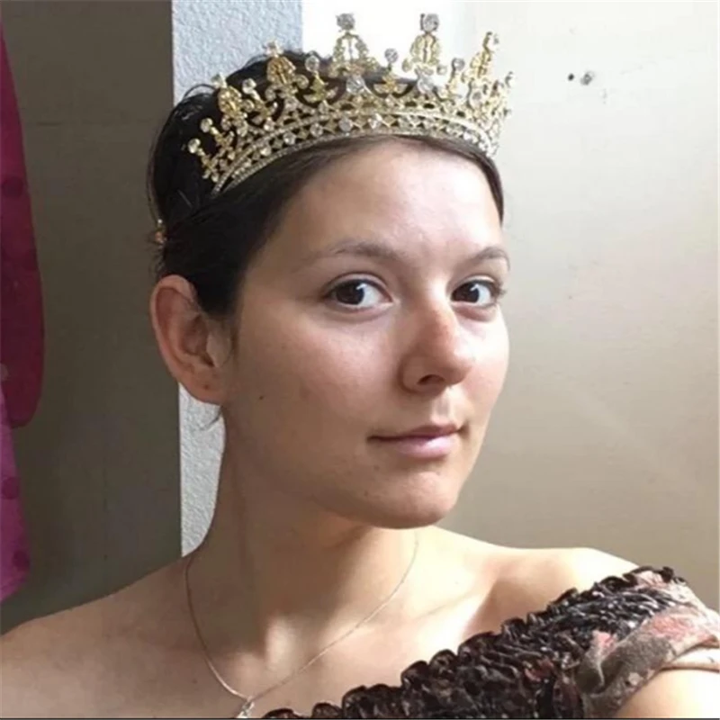 Свадебная Корона свадебный головной убор Золотой Серебряный цвет стразы