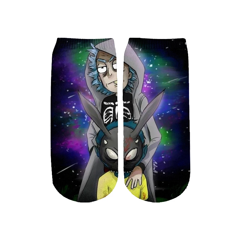 16 Новейшие Rick and Morty 3D печатных мультфильм милые короткие носки для мужчин женщин harajuku корейские носки RS-006 - Цвет: 16