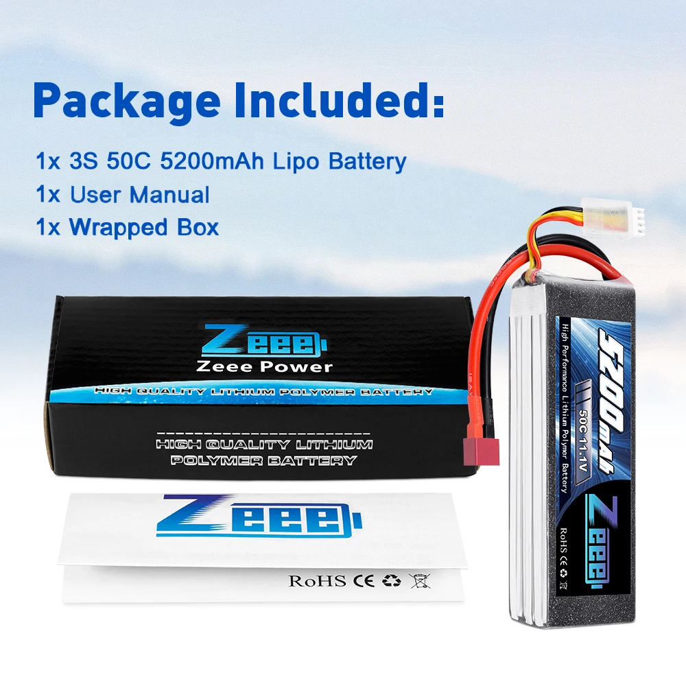 zeee 3s 5200mah 50c 111 v rc lipo батарея с разъемом deans д