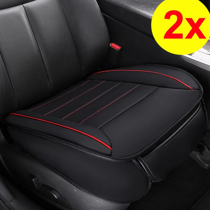 2 шт. (пара) универсальная полноразмерная черная + Красная подушка из ПУ кожи для