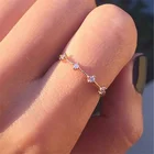 Классическое простое женское кольцо с четырьмя маленькими золотыми кристаллами, Женское Обручальное кольцо для вечерние ринки и свадьбы, женская бижутерия, аксессуары, размер 6-10