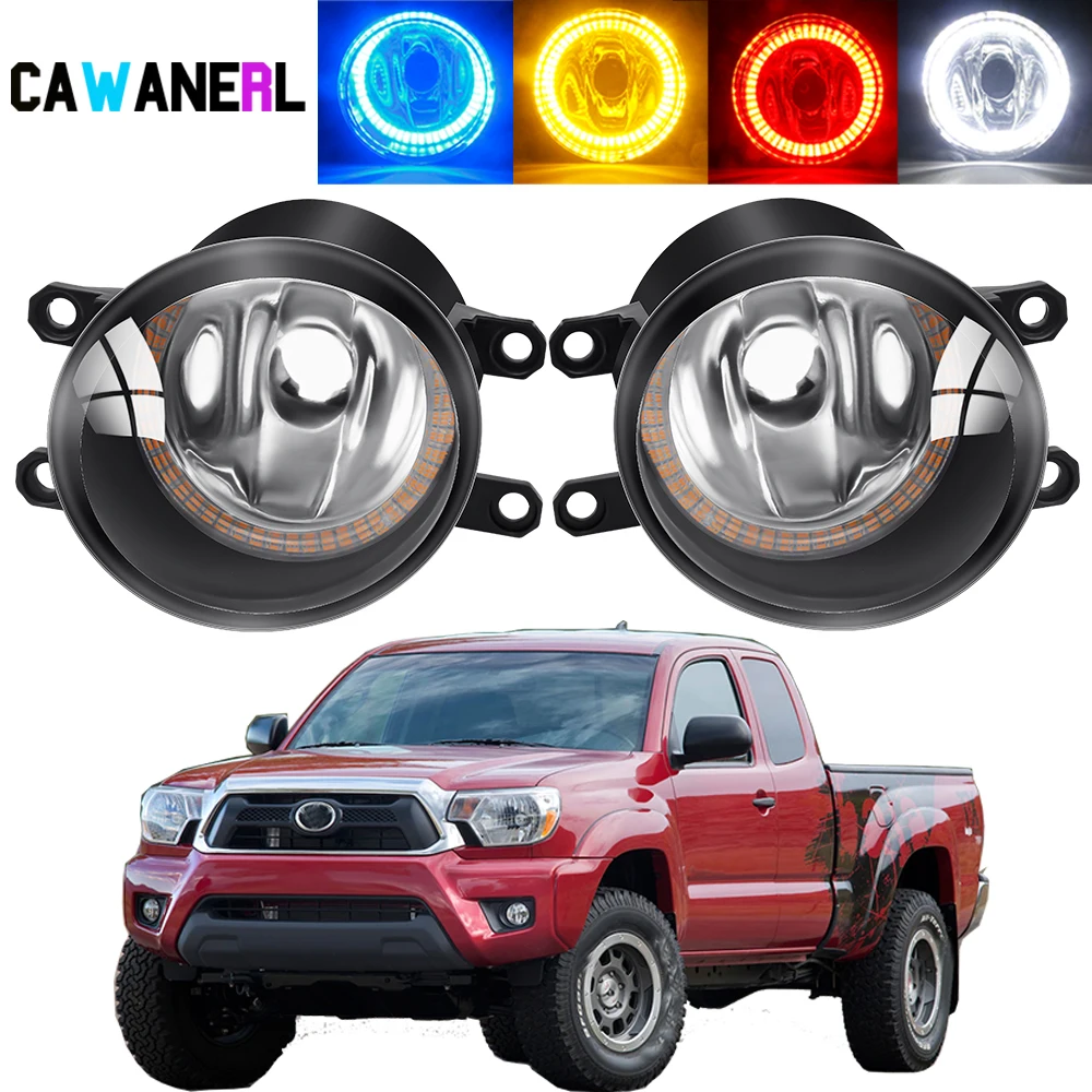 

2 Pieces Car Fog Light Assembly Lampshade + H11 Bulb For Toyota Tacoma 2012-2021 Angel Eye Fog Daytime Running Lamp DRL 20W 12V