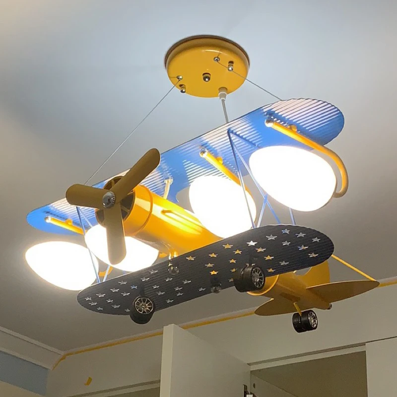 Candelabro moderno de avión para dormitorio de niños, lámpara de bebé para habitación de niños, decoración del hogar, iluminación interior