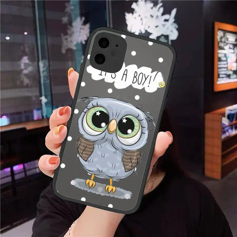 

cute Owl Lover Cartoon Phone Cases matte transparent For iphone 7 8 11 12 plus mini x xs xr pro max cover