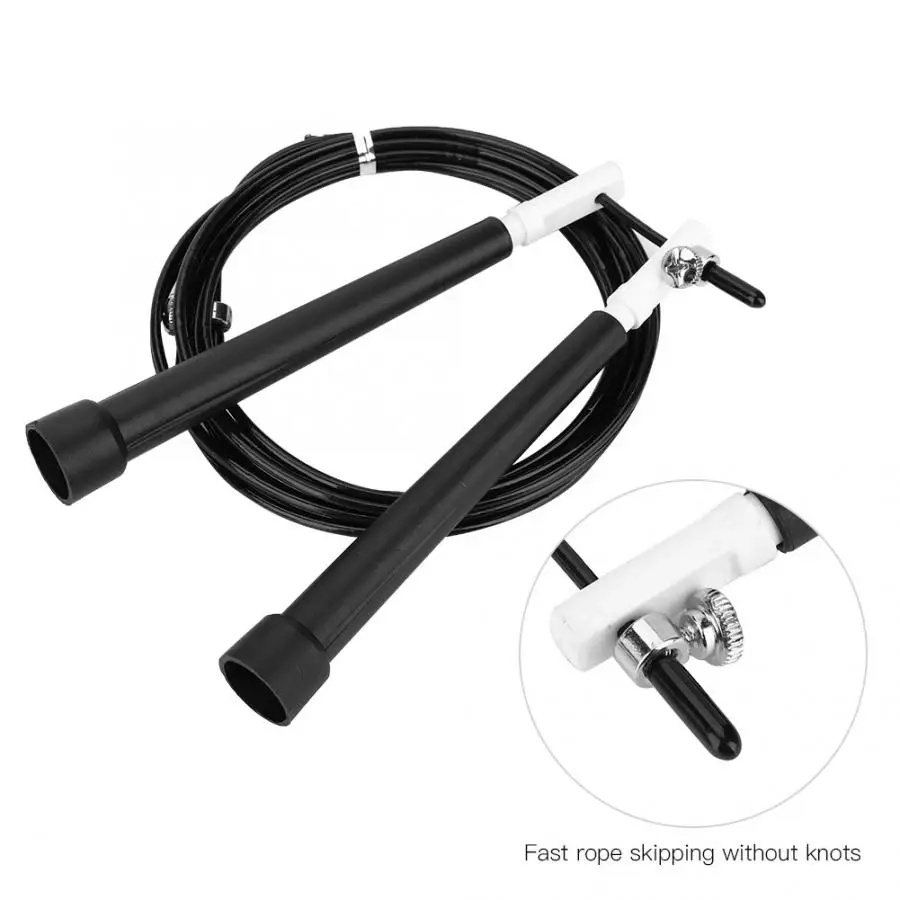 Прочная скоростная скакалка регулируемый стальной трос 3 м для фитнеса