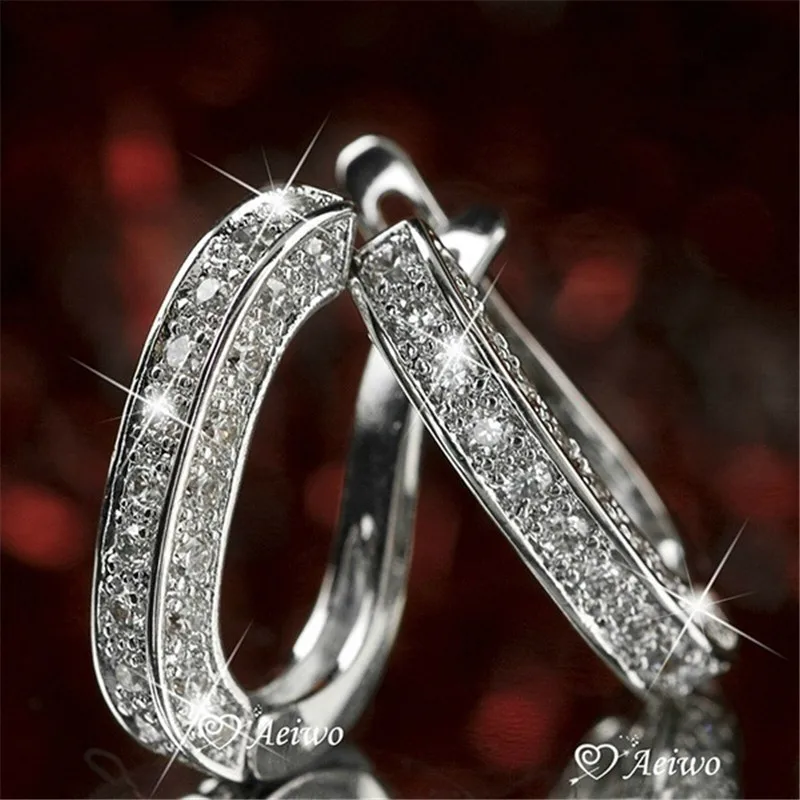Роскошные женские туфли-лодочки падение Earrring AAAAA cz 925 серебро очаровательные