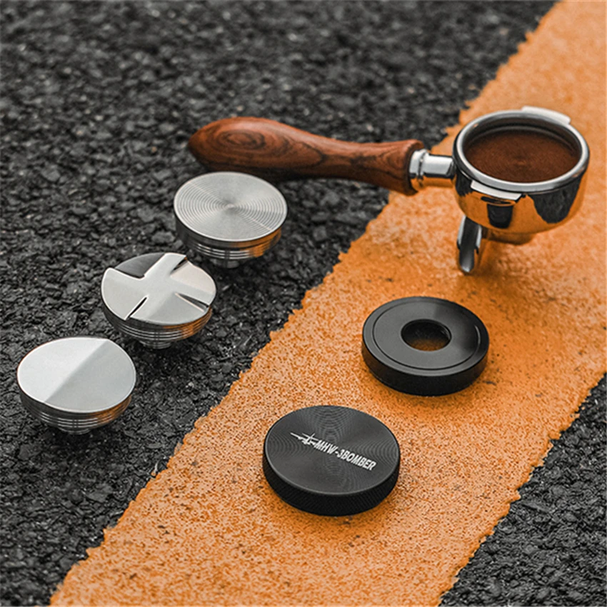 Distribuidor de caf&eacute; de 51/58.35mm, ventilador ajustable/mango de Base de rosca, martillo de polvo Espresso, accesorios, herramientas Barista-1