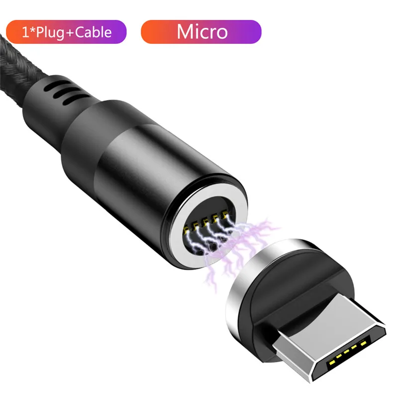 1 2 м Магнитный зарядный кабель Micro USB для samsung huawei LG Быстрая зарядка магнит Android мобильный телефон кабель для передачи данных