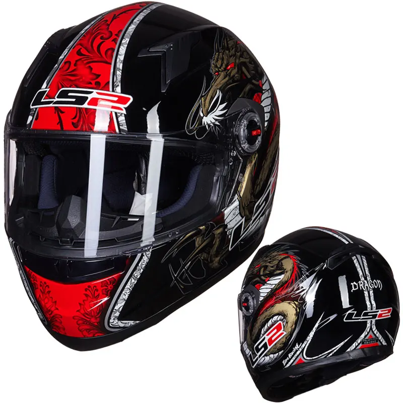 LS2 FF358 полный уход за кожей лица moto rcycle шлем Alex Barros moto cross racing casco moto capacete ls2 ECE утвержден - Цвет: black dragon
