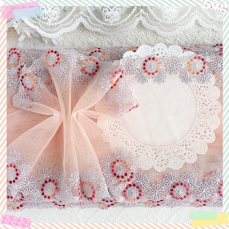 

2 ярда/17 см в ширину, полиэстер, мягкая сетка, кружевная отделка, платье, аксессуары из кружевной ткани, шитье, поделки, кукольный материал