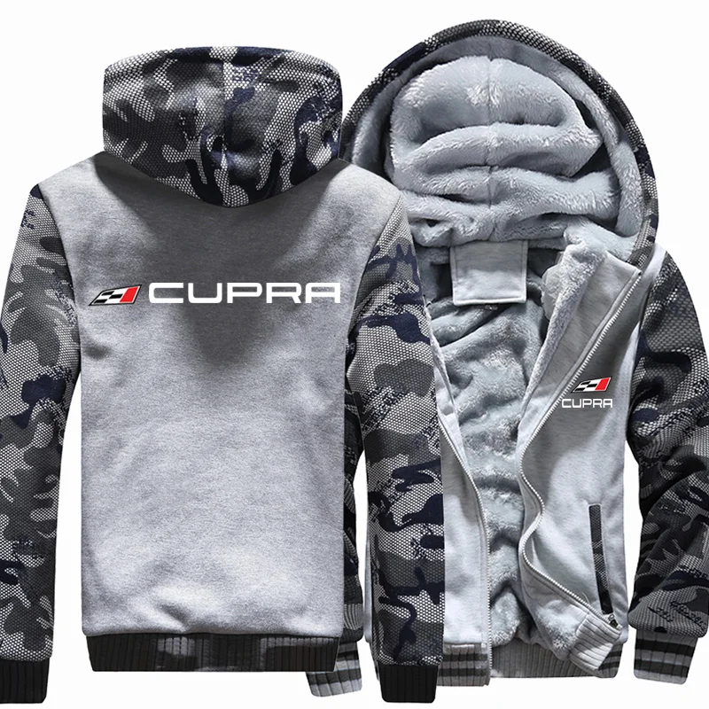 

Hoodies Winter Cupra Camouflage Sleeve Jacket Fleece Thicken Unisex Casual Wool Liner Fleece Man Coat Sweatshirt Pullover