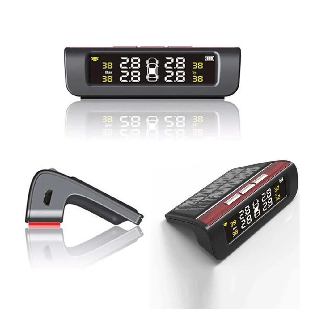 

Tyre Pressure Temperature Warning Solar Power TPMS Car Tire Pressure Alarm Monitor System New Auto Security Alarm Systems