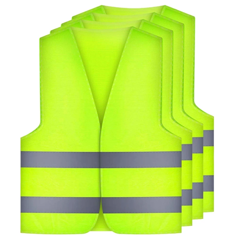 

4 Pcs. Safety Vests Car Puncture Vest Safety Vest, Safety Warning Vest En 471 with 360 Degree Reflective Stripes and Buckle, Sta