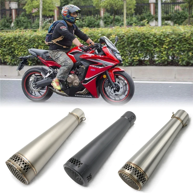 

General motorcycle stainless steel exhaust system exhaust pipe cylinder with mesh easy to install color variety for most motor