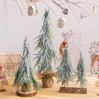2022 christmas artificial linen mini christmas cedar ornaments mini xmas tree for christmas tabletop decor navidad new year gift