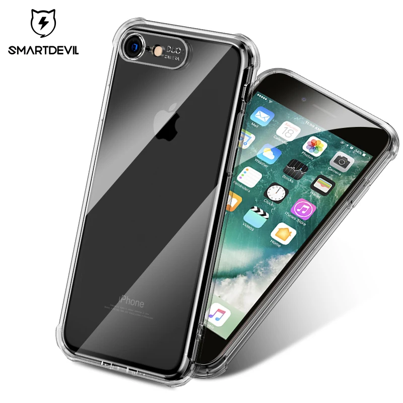 SmartDevil Прозрачный чехол для iPhone X XR XS Max противоударный бампер силиконовый