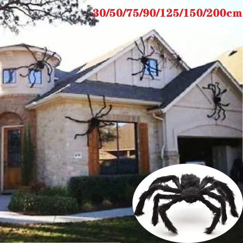 

30cm/50cm/75cm Halloween Black Spider Halloween Decoration Haunted House Prop Indoor Outdoor Giant Decor Kids Favors Halloween